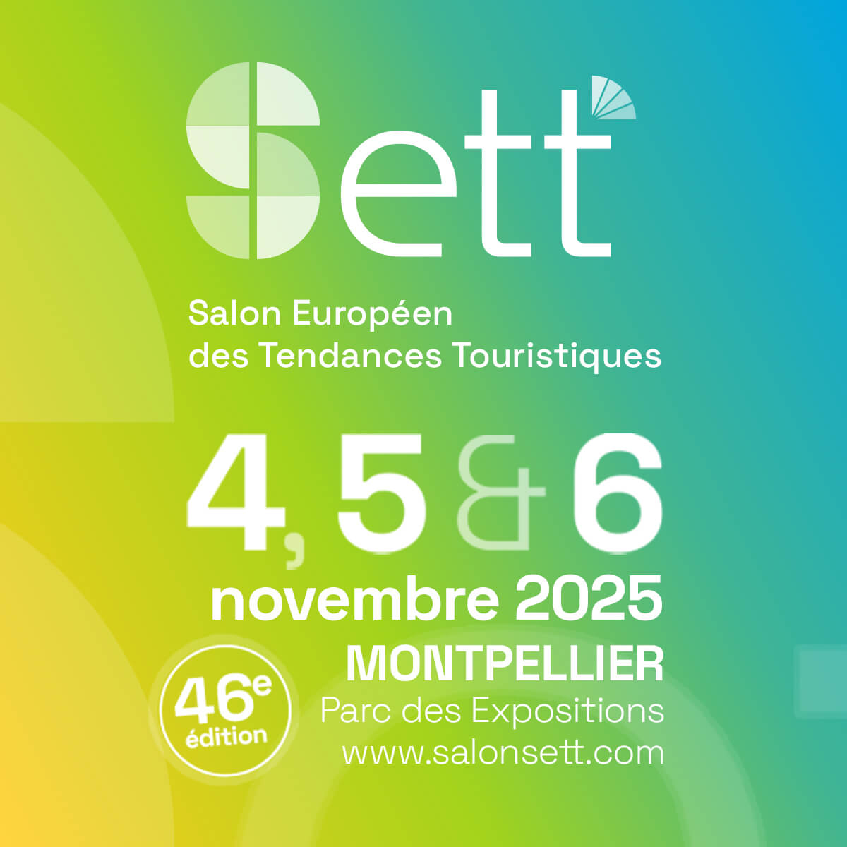 Affiche SETT 2025 – Salon des équipements & techniques du tourisme à Montpellier