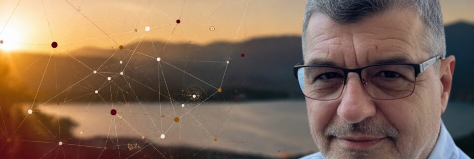 Philippe Pernet, fondateur d’EliteLink, devant un paysage symbolisant les rencontres, les territoires et les liens.