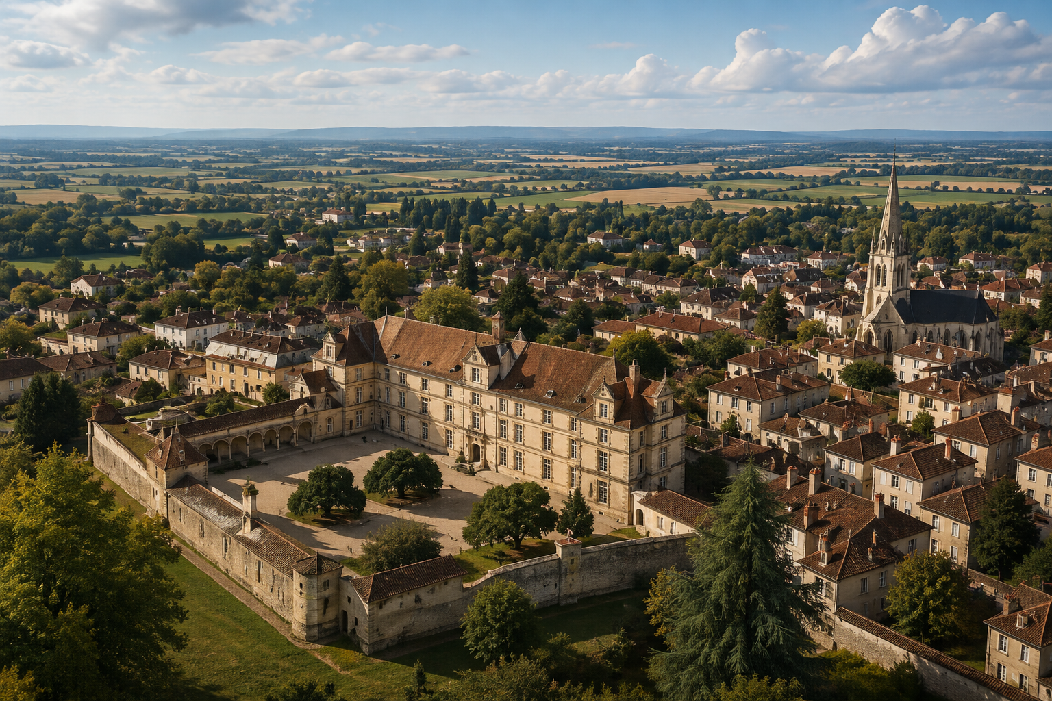 Vue de La Côte-Saint-André sur les terres d’Hector Berlioz en Isère