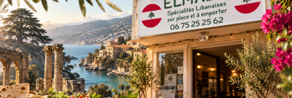 El Maza à Perpignan dans une composition visuelle évoquant les paysages et la cuisine du Liban